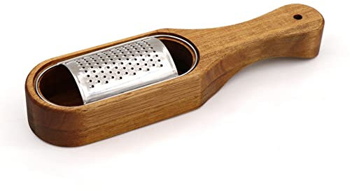 Ycagrain Grattugia in legno con manico, con spazio per riporre formaggio, limone, cioccolato