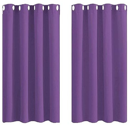 JAXICH 2 Panels Blackout Curtains Thermal Insulated Curtains for Bedroom Blackout Eyelet Curtains Super Soft Window Treatment Room Darkening for Living Room/Home Office Bathroom 34 x 45 Purple