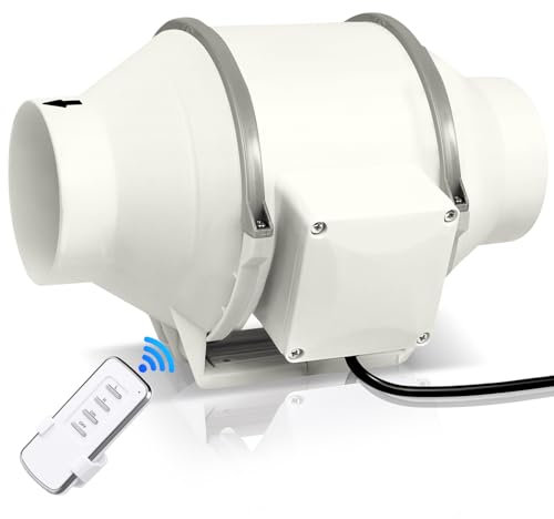 Quiet 4” Inline Duct Fan with Airflow Controller - Ventilation Exhaust Fan Using for Heating Cooling Booster, Grow Tents, Hydroponics,Home use Ventilation and Exhaust Blower