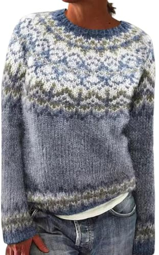 Maglia Islandese Donna, Maglia Norvegese Donna Inverno Calda 2025 Maglia Donna Senza Cappuccio Maglione Top Taglia Grande Mohair Maglia Jacquard Irlandese Maglione Elegante Con Motivo A Trama Maglia