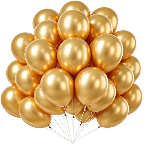 Ballonger i guld, 100 st. guldballonger, 10 tums latexballonger till födelsedag, gyllene ballonger, ballonger för festdekoration till födelsedag, bröllop, festival, årsdag