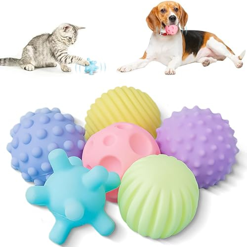 Favuit Lot de 6 balles indestructibles pour chien - Balles couinantes - Balles de chasse durables - Jouet flottant pour les chiens de petite et moyenne taille