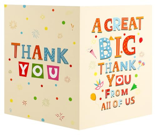 Gosknor Tarjeta de Agradecimiento Grande, 40x27cm Tarjeta de Felicitación de Despedida Jumbo con Sobre Ideal Como Regalo Jubilación para Compañeros Trabajo Colegas y Profesores (Amarillo Claro)