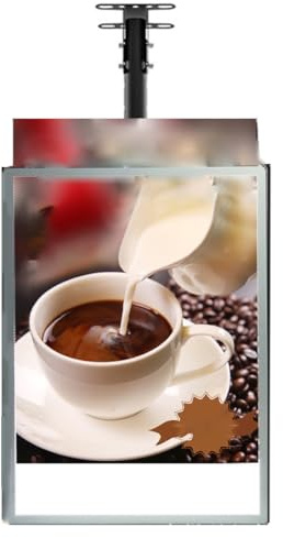 Caja de Luz LED con Marco Desmontable Ultra Delgado, Visualizador Económico Montado en Pared para Cafés y Restaurantes, Cambio de Carteles Fácil con Soporte Telescópico, Cartel Publicitario Comercial