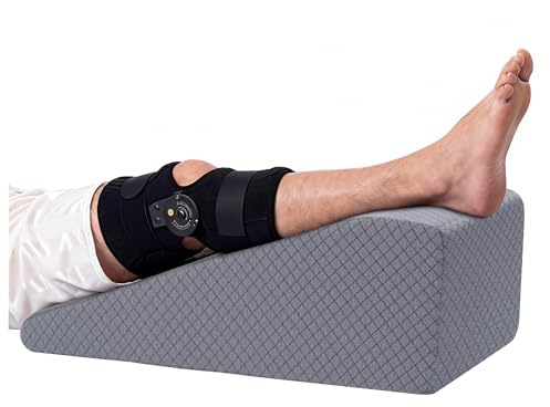 HOMBYS Leg Elevation Pillow for After Surgery, Knee Replacement & Recover, Wedge Pillow for Knee, Hip, Ankle Support, Home Recovery Equipment (Grey, 27in×11.6in×9in)