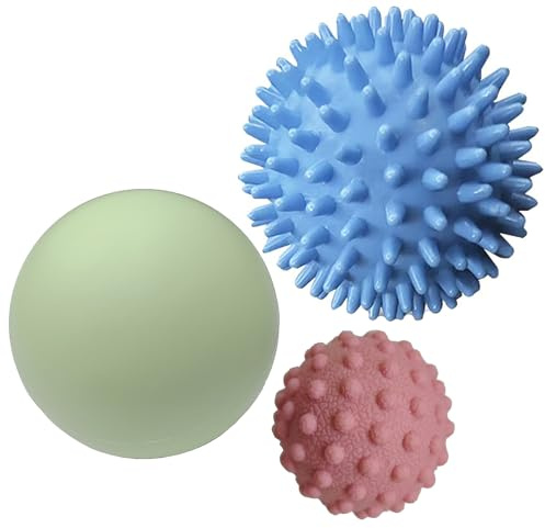 3PCS Firm Massage Lacrosse Balls for Myofascial Release, Muscle Knots, Trigger Point Therapy, Yoga Deep Tissue Massage, Pain Relieve from Plantar Fasciitis, Muscle Soreness Massager Ball