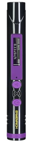 Ermenrich Ping RD20 Contador Geiger Digital Detector de Radiación Bolígrafo Dosímetro Beta Gamma Rayos X Mini Monitor con Display LCD Alarma Sonora y Visual Recargable Portátil, Violeta