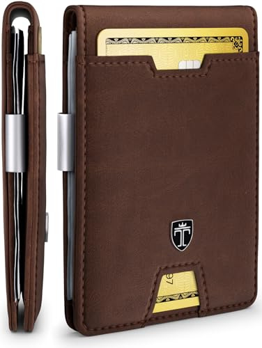 TRAVANDO Portefeuille Homme avec Pince à Billets Amsterdam Etui RFID Blocage Contre Piratage Bancaire - Mince Porte-Monnaie avec Clip en Métal - Porte-Carte de Crédit Sécurisé - Porte-Cartes