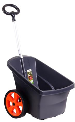 Schubkarre 2 Räder Gartenschubkarre 67 Liter Gartenkarre Handwagen Gartenwagen Handwagen Schubkarre mit Vollgummirad Gartentrolley Kunststoff (schwarz)