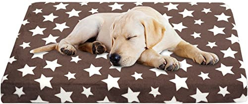 VANKEAN Hundebett Wasserdicht Hundekissen Waschbar mit Abnehmbarer Innenfutter Sommer und Winter, Flauschig Hundematte für Kleine bis Große Hunde, Braun/Grau