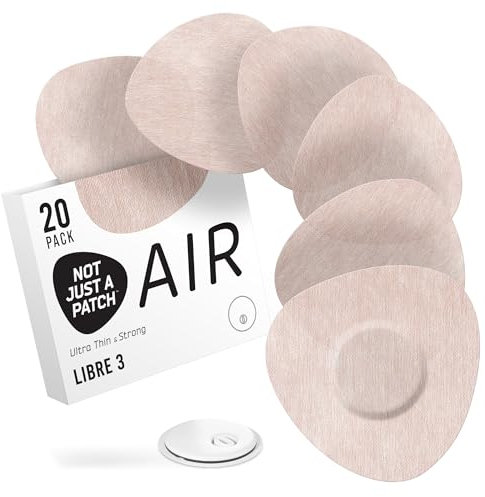 Not Just A Patch Air Libre 3 Plus Sensor Covers (20 Pack) - Thin, Strong and Light Adhesive Patches with Ultra-Hold 14 Day Adhesion, Durable Freestyle Libre 3 Sensor Covers - Beige