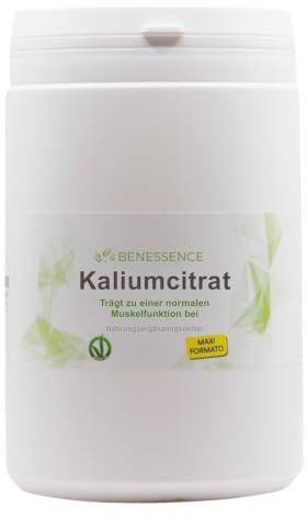 Benessence - Potassio Citrato in Polvere solubile - Maxi formato 1000 g - 500 Giorni di Integrazione