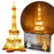 FUNPOLA 13 Pollici Torre Eiffel LED Puzzle 3D adulti Modello - Modellismo da costruire adulti - Monumento di Parigi di Notte - Lampada Decorativa Puzzle 3D in Acrilico Ornamento(Oro, misura standard)