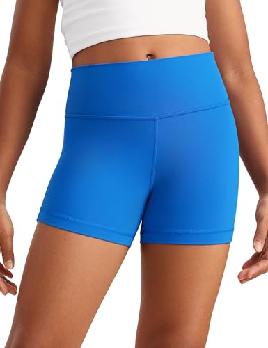 CRZ YOGA Chicas Butterluxe Shorts Deportivos de Motociclista Niños Adolescente Salón Activo Bailar Yoga Correr Azul Destello L