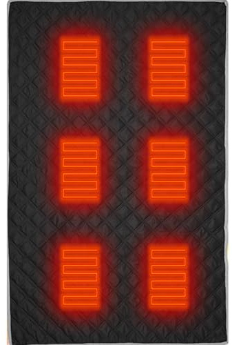 Beheizte Campingunterlage - Beheizter Schlafsack Liner, Elektrischer Schlafsack | USB Power 6 Beheizte Zone Campingmatte Schlafsack Liner, 3 Gang Elektrischer Schlafsack Heizung Weich für Auto Sofa