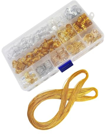 Healeved 1juego Accesorios para Trenzas Anillos y Joyas para Cabello Adornos para Dreadlocks y para Peinados