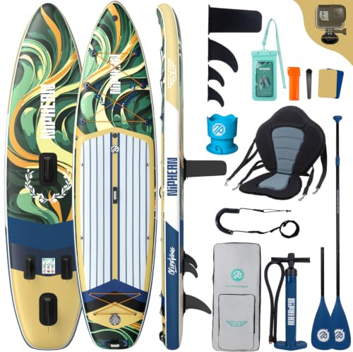 Niphean (Extra Grande) Tavola SUP Gonfiabile per 2+1 Persone/Famiglia, Stand Up Paddle Board con (Facile per Principianti) StabilTrac Pinna, Custodia Impermeabile, SUP Gonfiabile Adulti, Idee Regalo