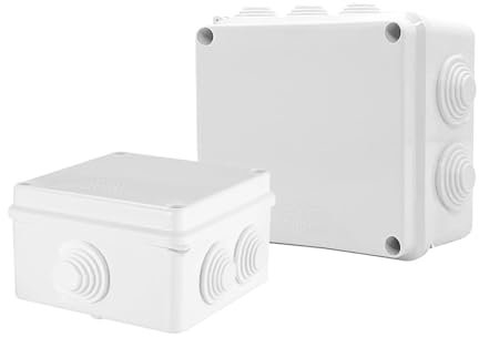 2 Pièces Boîte de Dérivation Étanche (150x110x70mm & 85x85x50mm) - IP66 Électrique Étanche pour Extérieur, Boitier de Jonction pour Câbles, Plastique Résistant, Facile à Installer