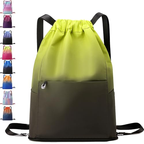 AUNGKWANG Niños Mochila de Fitness, Mochila Deportiva, Deportiva Impermeable Bolsa de Playa, 31 * 14 * 46 cm Bolsa de Deporte, Mochila Cuerdas para Mujer Hombre, para Compras Deporte Viaje
