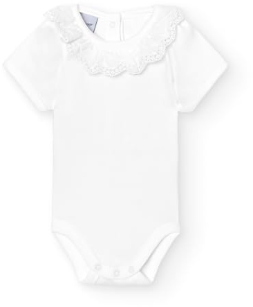 BABIDU Body Bebé Manga Corta Algodón 100%, Body Bebé Recien Nacido Con Cuello Volante Bolillo, Tejido Transpirable Suave y Hipoalergénico Piel Sensible, Ropa Bebé Niño y Niña Unisex, Basicos Verano