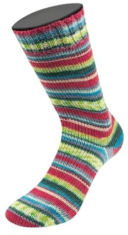 LANA GROSSA Landlust Sockenwolle 6-fach | Klassiker, bedruckt und waschmaschinenfest | Handstrickgarn aus 80% Schurwolle (Merino) & 20% Polyamid | 150g Wolle zum Stricken & Häkeln | 390m Garn FB 936