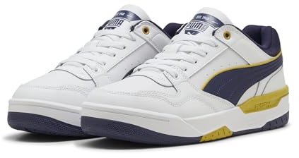 PUMA Zapatillas Rebound Retro Unisex 43, White Deep Plum Dazzling Yellow Purple
