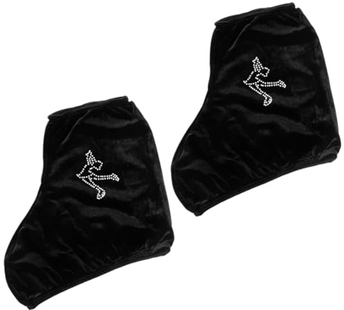 Housoutil Couvre-Patins à roulettes en Polyester Noir Taille M, Protections Élastiques Lavables pour Patinage Artistique sur Glace, Accessoire Pratique pour Bottes de Patinage Homme, Femme