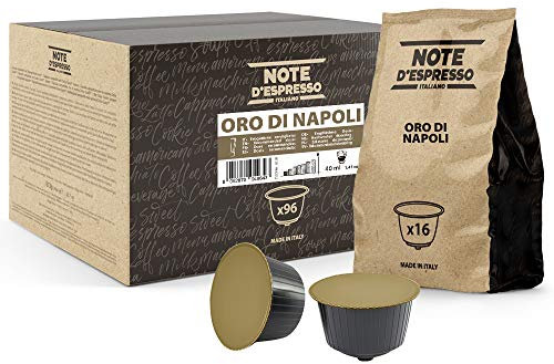 Note d'Espresso - Oro di Napoli - Cápsulas de Café compatibles con Cafeteras NESCAFE'* DOLCE GUSTO* - 96 caps
