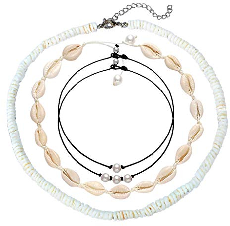 Halskette Shell Pearl Choker Halskette für Frauen Hawaiian Seashell Pearls Choker (J)