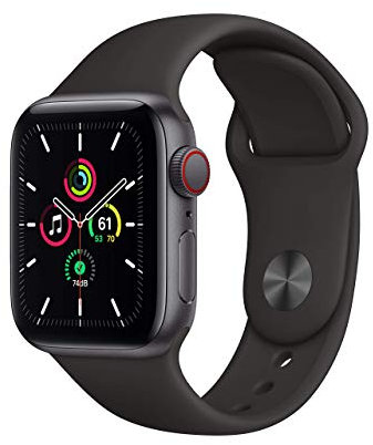 Apple Watch SE 2020 (GPS + Cellulaire, 40MM) Boîtier en Aluminium Gris Sidéral avec Bracelet Sport Noir (Reconditionné)