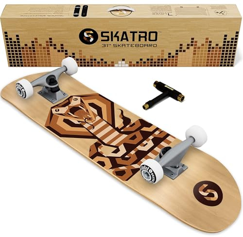SKATRO - Skateboard completo Pro Skateboard da 78 cm. Skate Board età: Adulti, ragazzi, ragazze, principianti e bambini