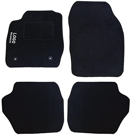 Auto Accessori Lupex | Juego de 4 Alfombrillas de Coche compatibles con Fiesta (dal 2016) con 2 Clips de fijación | Alfombras moldeadas de moqueta con Bordado en el Lado del Conductor