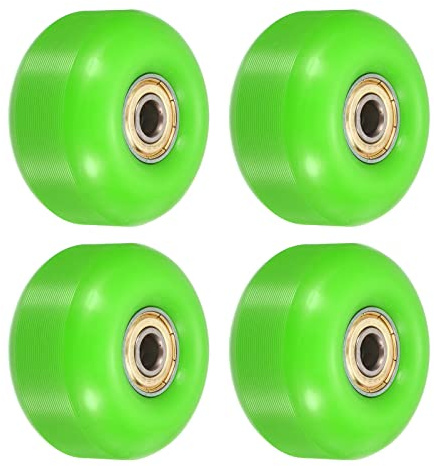 PATIKIL 52mm Skateboard Roues avec Roulements, 4 Paquet Rue Roues pour Skateboards Croisière Roue Rechange 95A, Vert Doré