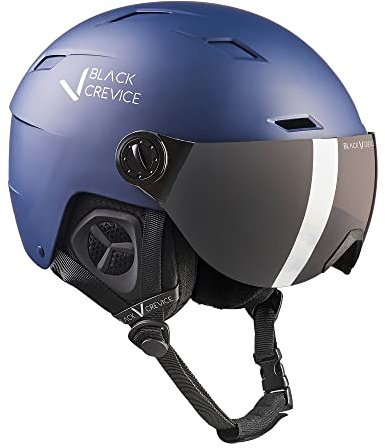 BLACK CREVICE Casco da sci con visiera KIRCHBERG I Casco traspirante uomo e donna con fori per areazione I Casco unisex I Casco adattabile I Alta vestibilità
