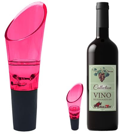 Bec aérateur et décanteur de vin – décantation aération bouchon verseur anti-goutte – Doseur professionnel décanteur avec filtre aérateur anti-goutte (fuchsia)