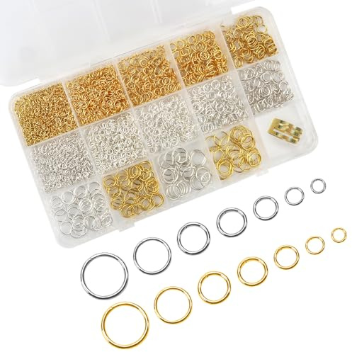 TOAOB 2 300 st hoppringar öppna hoppringar metallring smyckeskontakt kedjelänkar silver 3 mm 4 mm 5 mm 6 mm 7 mm 8 mm 10 mm med låda för halsband armband tillverkning