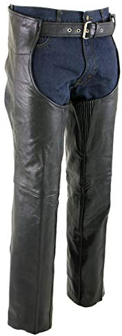 Milwaukee Leather Men's Premium Leather Motorcycle Protective Biker Riding Chaps - 38