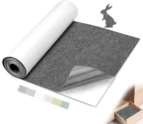 Mbsomnus filt självhäftande metervara 1 mm självhäftande filt självhäftande 230 x 20 cm filttyg grå filt metervara filtmatta för campare takhimmel tyg väggbeklädnad möbler lådmatta gör-det-själv