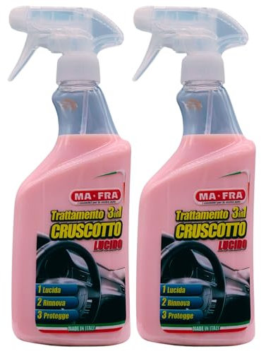 Detergente Spray TRATTAMENTO 3In1 CRUSCOTTO LUCIDO, Ideale Per Rinnovare, Lucidare e Proteggere Il Cruscotto Auto, Con Azione Ravvivante 500ml (2 Spray)