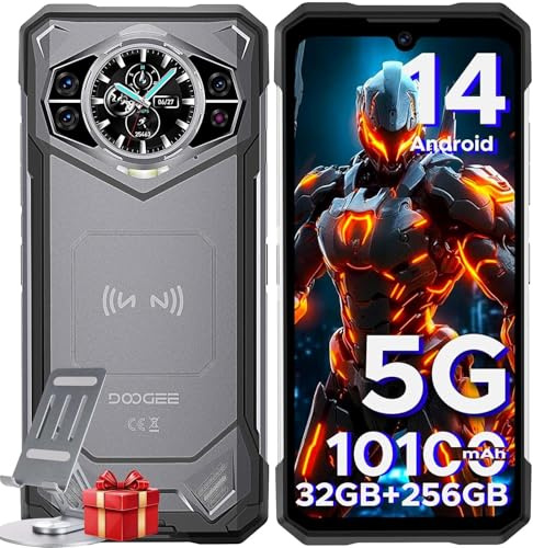 DOOGEE S200 5G Rugged Smartphone 32 GB+256 GB,10100 mAh,1.32Rear Display, Dimensity 7050 Octa Core,100 MP+20 MP+2 MP,6.72”FHD 120 Hz, Android 14,Fingerprint ID/Face Unlock/NFC/WiFi6/GPS Grigio Scuro