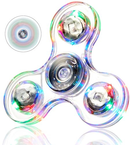 Makorobi Fidget Spinner for Kids Adults, Light up Sensory Fidget Toys for Kids 4-8 8-12, Classroom Prizes LED Glow in The Dark Hand Spinner for ADHD Autism Boys Girls 3-5 Birthday Gifts