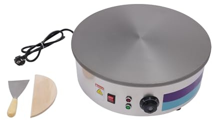 awolsrgiop Crepes Maker, piastra per crepes in ghisa, 450 mm, 220 V, 50 – 300 °C, professionale, per crepes, frittelle, frittelle
