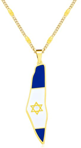 Vivaday Collana con ciondolo a forma di stella di David con orgoglio israeliano Ciondolo con simbolo di pace e speranza | Gioielli della cultura israeliana | Collane vintage mediorientali YA5139