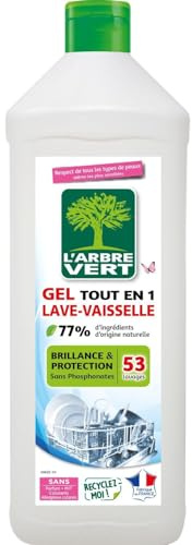 L'ARBRE VERT – Gel Lave-Vaisselle Tout-en-1, Brillance et Protection Efficace (Flacon 901mL) - Le Lot De 3