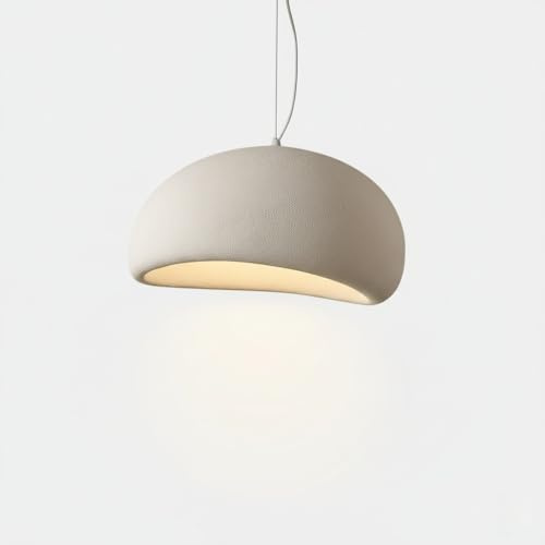 maolo Lampada a Sospensione Stile Wabi-Sabi Ø40/50/60 cm | Design Organico in Schiuma Bianco Opaco | Attacco E27, Cavo 1m | Illuminazione Moderna per Cucina, Soggiorno, Japandi (Ø40)