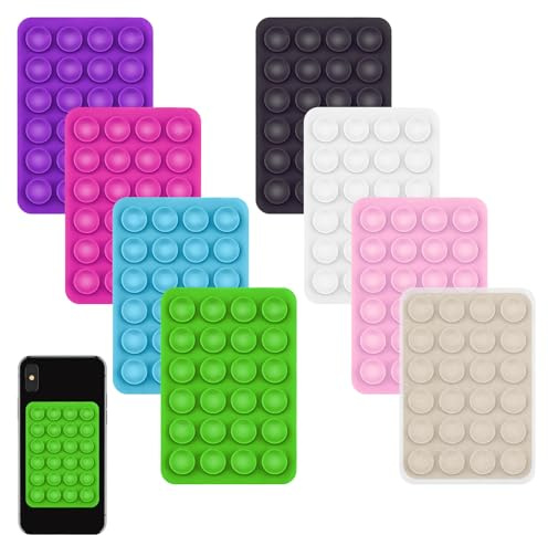 8 PCS Suction Cup Phone Holder,Multicolor Silicone Sticky Phone Grips,Universal Suction Phone Holder,Multifunctional Sticky Back Mobile Phone Grip for Wall