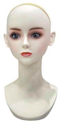 DEVNWIGMO Tête de Mannequin Féminine avec Oreilles, Buste Professionnel En PVC, Support pour Boucles D'oreilles, Colliers et Bijoux.