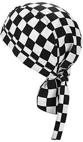 Qchomee Adult Chefs Hats Kitchen Cooking Restaurant Chef Caps Men Women Quickly Dry Skull Cap Bandana Chefs Hat Headscarf Adjustable Unisex Workwear Chef Catering Cap Headwear Black Hotel Cook Hat