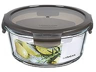 LocknLock OVEN GLASS Frischhaltedosen Glas mit Deckel | 950 ml Rund, Ø180 x 82 mm | Kühlschrank, Gefriertruhe & Spülmaschine | Borosilikat-Glas bis 400°C ofenfest | Mikrowellengeschirr mit Deckel