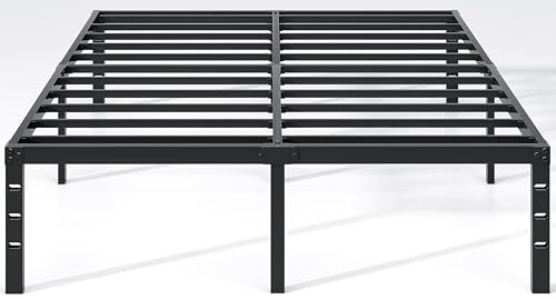 NEW JETO Metal Bed Frame,Full Size Bed Frame with Storage Space,18 Inch